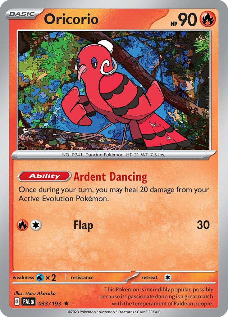 Paldea Evolved Holo Oricorio #33/193